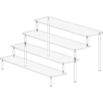 Zásobník na papírové ručníky 4stupňový akrylový stojan na displej 39,5 x 25 x 20 cm Průhledný organizér na kosmetiku figurky parfémy vitrínu sběratelské předměty