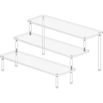 Zásobník na papírové ručníky 3stupňový průhledný akrylový stojan 29,5 x 20,7 x 15 cm Víceúrovňový displej na kosmetiku, figurky, koření a sběratelské předměty