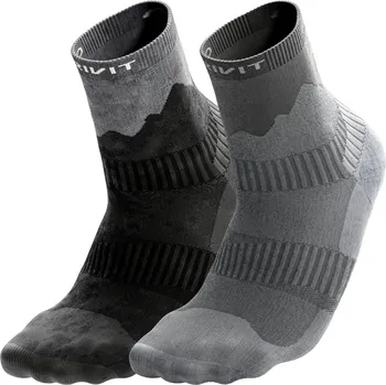 Dámské ponožky CRIVIT Dámské / pánské funkční outdoorové ponožky, 2 páry (černá/šedá, 37/38)