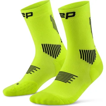 Běžecké oblečení CEP pánské běžecké kompresní vysoké ponožky 5.0 - lime / black Velikost: IV (Vel. chodidla 42-45)