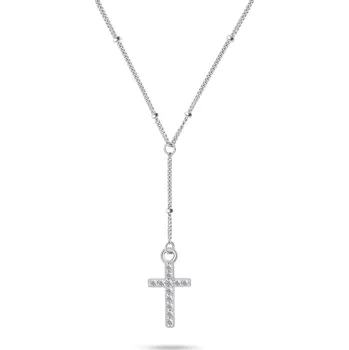 Náhrdelník Brilio Silver Nadčasový stříbrný náhrdelník Křížek se zirkony NCL106W + 2 měsíce na vrácení zboží
