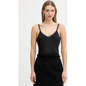 Top s příměsí hedvábí Twinset 252TT2411 černá 99X, vel. 36