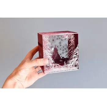 Porigami Christmas forest karmínová