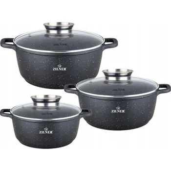 Zilner Sada mramorových hrnců s nepřilnavým povrchem 6 ks Sada nádobí Zilner Sada mramorových hrnců s nepřilnavým povrchem 6 ks