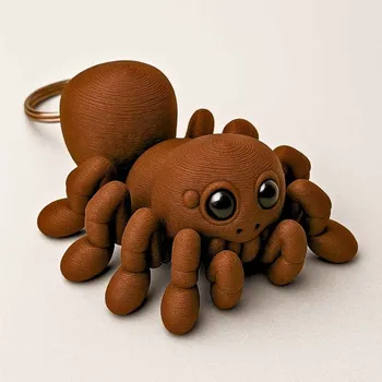 3D Chlupatý pavouček přívěsek na klíče | Svíčkománie3D | Barva: Hnědá pastelová