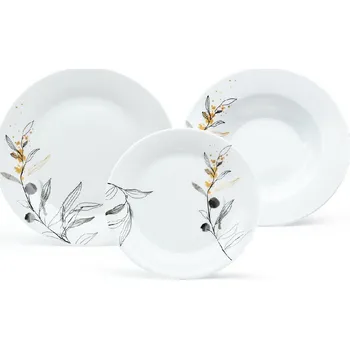 Talíř Arôme Home 18dílná jídelní sada Vrba, extra bílá