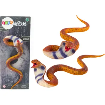 Figurka LEAN Toys Realistická figurka hada kobry z termoplastické gumy hnědé barvy