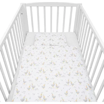 Příslušenství pro dětskou postel a kolébku Bavlněný set do postýlky s výplní New Baby Husičky 90x120cm