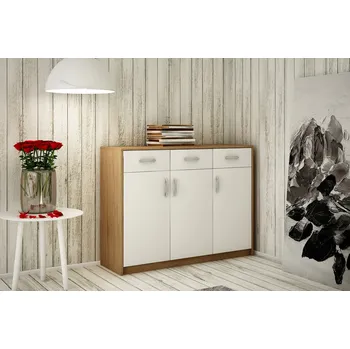 Nábytek CASARREDO ANES komoda 3D3S, dub sonoma/bílá