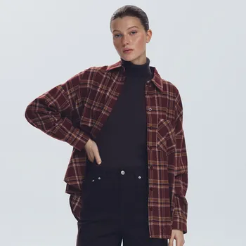 Pánská košile Reserved - Kostkovaná košile - tmavě hnědá - 210GU-89X - 210GU-89X-M