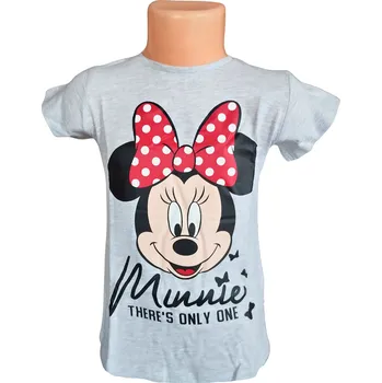 Dívčí tričko van der Erve Dívčí tričko MINNIE hlava krátký rukáv šedé Šedá, Velikost: 110/116 110/116