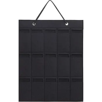 Nástěnný skládací organizér na brýle 50 x 40 cm 15 kapes Svislý závěsný držák na brýle Úložný systém pro domácnost černá