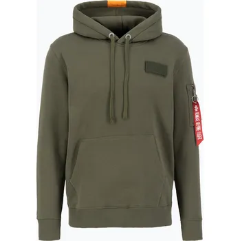 Pánská mikina Pánská mikina Alpha Industries Red Stripe Hoodie dark green