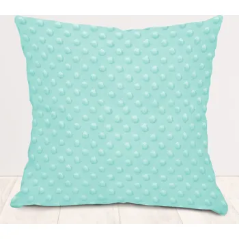 Povlak na dekorativní polštářek Dětský povlak na polštář Minky TOP 3D puntíky MKP-055 Světle mintový 40 x 40 cm