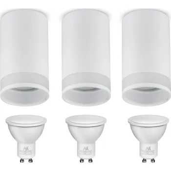 Bodové svítidlo 3x hliníkové bodové svítidlo pro povrchovou montáž bílé 7W