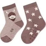 Sterntaler Protiskluzové ponožky GOTS 2 páry - Oslík Emmi Grey Blue, vel. 19/20