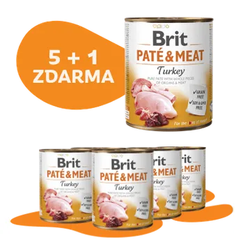 5 + 1 ZDARMA Brit Paté & Meat Turkey 800g