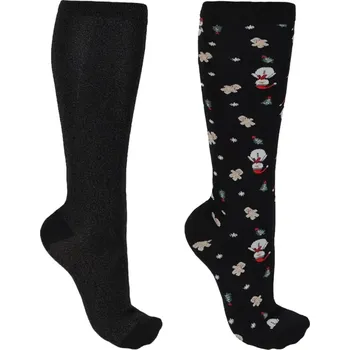 Jezdecké podkolenky QHP Christmas, 2ks, se sněhuláky - vel. 39-42