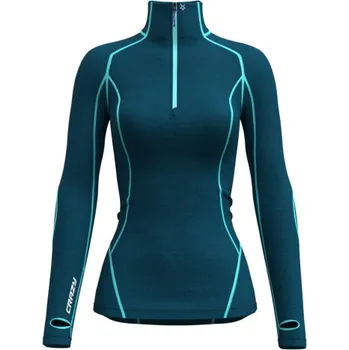 Dámské funkční tričko Crazy ALLURE ZIP - petrolejová/modrá XL