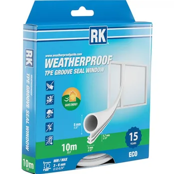 Zárubeň RAKENNUSKEMIA OY Páska těsnící na okna, drážková TPE, RK bílá 8 mm x 10 m