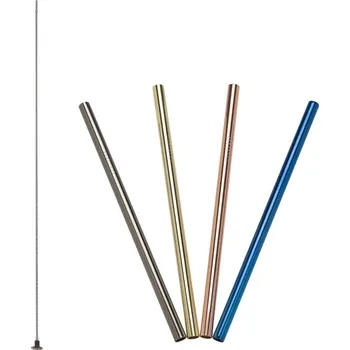 Lurch Trendy nerezová brčka 00240990 -18 cm barevná (4 ks+ kartáček)