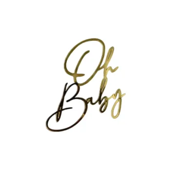 Dortová dekorace s nápisem pro miminko 9,5 x 8,2 cm Ozdoba na dort bez zapichování Výzdoba oslavy zlatá