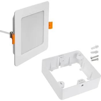 LED panel Stropní panel Maclean LED, pro zápustnou montáž SLIM, 9W, neutrální bílá 4000K, 120*120*26mm, 900lm, MCE373 S + adaptér pro povrchovou montáž MCE378 S