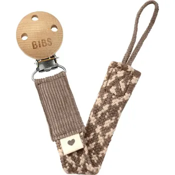 klip na dudlíky BIBS Paci Braid klip na dudlík / Dark Oak + Vanilla