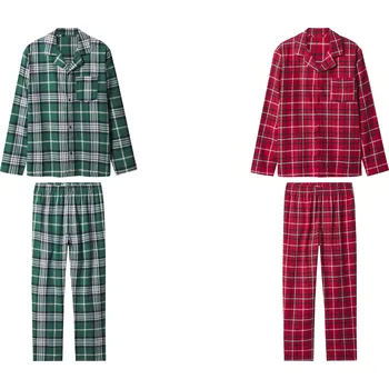 Pánské pyžamo esmara Men Pánské flanelové pyžamo zelená/červená S (44/46)