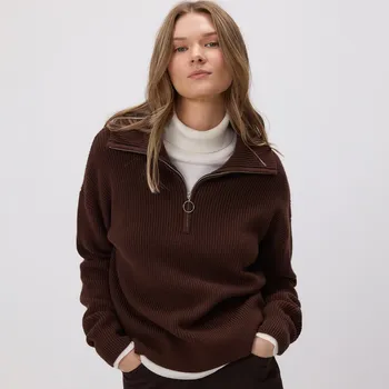 Dámský svetr Reserved - Svetr s viskózou - tmavě hnědá - 381GP-89X - 381GP-89X-XL