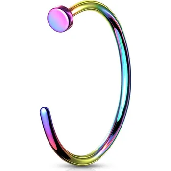Piercing Atreya Nosovka barevný kroužek Barva: Aurora borealis / duhová, Velikost: 0,8 mm x 8 mm