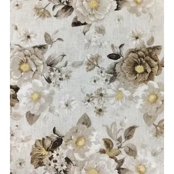 Loneta dekorační látka růžičky Adda béžové | RTex