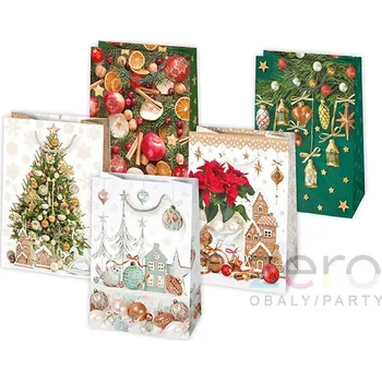 Dárková taška Taška papírová dárková 29x40x12 cm (lak) - vánoční (mix 4)