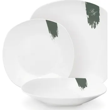 Talíř BerlingerHaus 18dílná sada talířů Matte Green, bílá-zelená