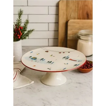 Sinsay - Zimní keramický stojan na dort s lyžařským motivem - bílá - 830GD-00X - 830GD-00X-ONE