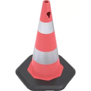 Dopravní značení Oranžový plastový (PE) dopravní kužel s podstavcem FLOMA CE51 - 4,35 kg - 38 x 75 cm
