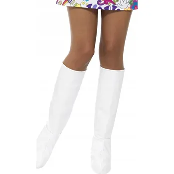 Smiffys Návleky na boty alá kozačky bílé