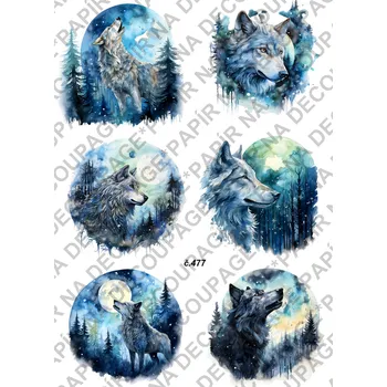 Umělecký papír Rýžový a soft papír na decoupage - Zimní krajina - KB0477 Materiál: Soft, Rozměr: A4