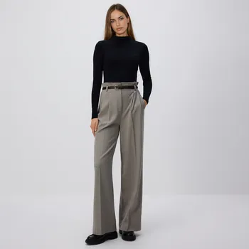 Dámské kalhoty Reserved - Kalhoty s páskem - béžová - ZR460-08M - ZR460-08M-S