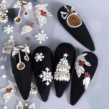 Samolepky na nehty 5D - Vánoční D165