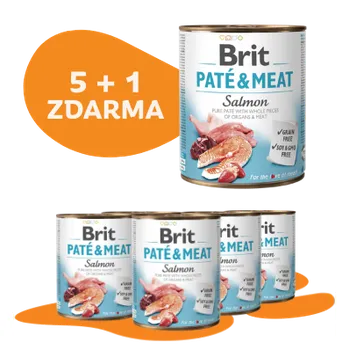 5 + 1 ZDARMA Brit Paté & Meat Salmon 800g