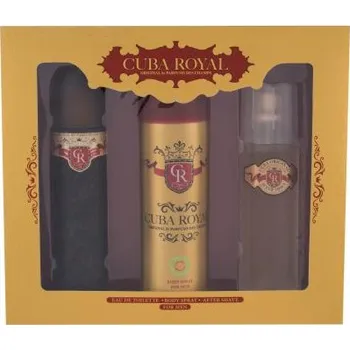 Pánský parfém Cuba Royal dárková kazeta: EDT 100 ml + deodorant 200 ml + voda po holení 100 ml pro muže
