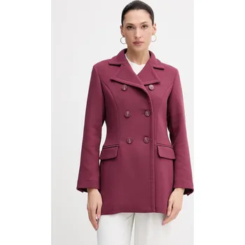 Dámský kabát Kabát Sisley vínová barva, 2OUALN05Z 93X, vel. 38
