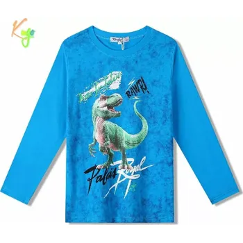 Chlapecké tričko Chlapecké tričko dlouhý rukáv Kugo XC1305 modré (Veselé tričko pro kluky s dinosaurem)