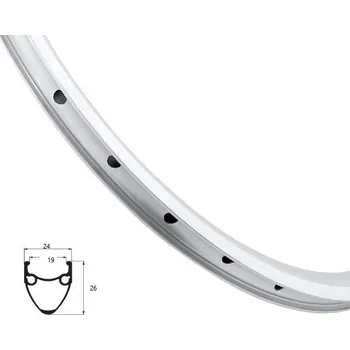 Ráfek na kolo ráfek MRX 2000 559x19 stříbrný barva: stříbrná, Brzdy: ráfkové, dvoustěnný, počet děr: 36 děr