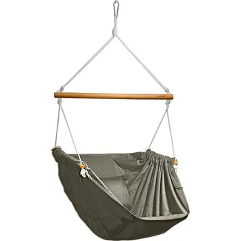 Houpací síť HOJDAVAK MAXIMUS ŠEDÝ MELÍR, Dřevo Indoor, Lano černé