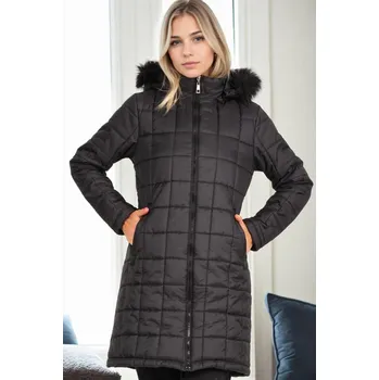 Z9653 DEWBERRY WOMEN'S COAT-BLACK dewberry černá 3451940