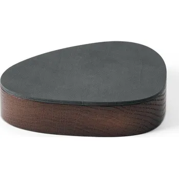 Úložný box Antracitový/hnědý dřevěný/z eko kůže úložný box s víkem/dekorativní 14x12,5x3,5 cm Curve Nupo – LIND DNA ID_1787834