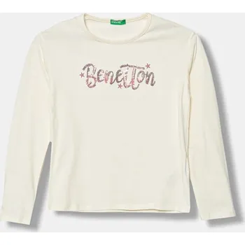 Chlapecké tričko Dětské bavlněné tričko s dlouhým rukávem United Colors of Benetton 3ATNC10RG.G.Seasonal béžová 02X, vel. 140