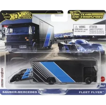 autíčko Hot Wheels Premium Car Culture Team Transport - Sauber-Mercedes 09 + Fleet Flyer